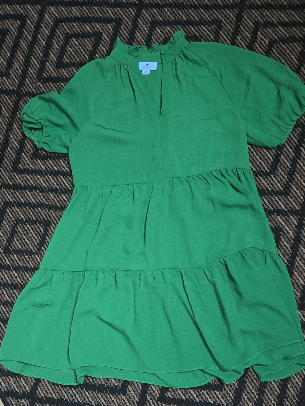 CeCe Green Tiered Mini Dress